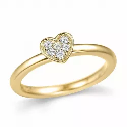 Diamant Herzring in 14 Karat Gold 0,084 ct