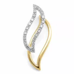 Diamantanhänger in 14 karat Gold- und Weißgold 0,10 ct