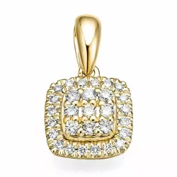 viereckigem Diamantanhänger in 14 karat Gold 0,20 ct