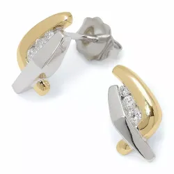 Diamant Ohrstecker in 14 Karat Gold und Weißgold mit Diamant 