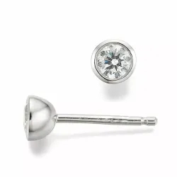 runden Diamant Solitärohrstecker in 14 Karat Weißgold mit Diamant 