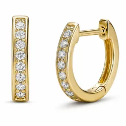 12 mm Diamant Kreole in 14 Karat Gold mit Diamant 