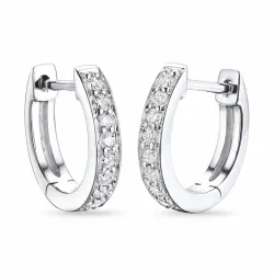 12 mm Diamant Kreole in 14 Karat Weißgold mit Diamant