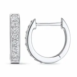 12 mm Diamant Kreole in 14 Karat Weißgold mit Diamant