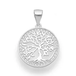 runder Lebensbaum Anhänger aus Silber
