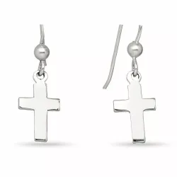 lange Kreuz Ohrringe in Silber - Amoré