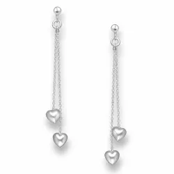 Lange herzen ohrringe in silber