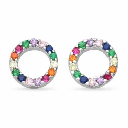 runder mehrfarbigen Zirkon Ohrringe in Silber