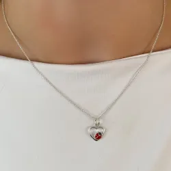Herz Marienkäfer Anhänger aus Silber