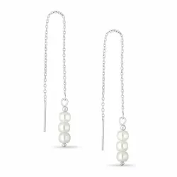 lange Perle ketten ohrringe in Silber