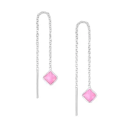 lange ketten ohrringe in Silber