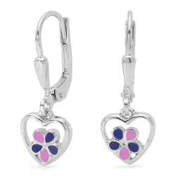 Herz Blumen Ohrringe in Silber - Little Ones