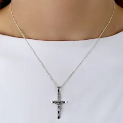 30 x 18 MM Kreuz mit Jesus Anhänger aus Silber