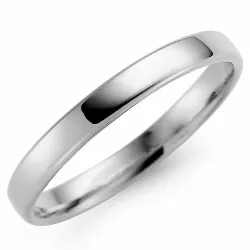 glatt  3 mm Trauring aus 14 Karat Weißgold