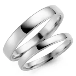 4 und 3 mm trauringe aus 14 Karat Weißgold - set