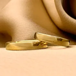 4 mm trauringe aus 9 Karat Gold - set