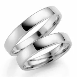 4 mm trauringe aus 14 Karat Weißgold - set