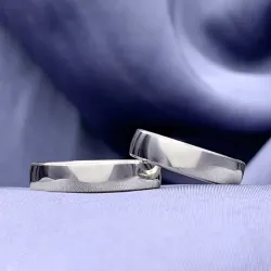 5 mm trauringe aus 9 Karat Weißgold - set