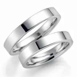 4 mm trauringe aus 9 Karat Weißgold - set