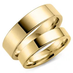 6 und 5 mm trauringe aus 9 Karat Gold - set