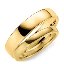 5 und 3 mm trauringe aus 14 Karat Gold - set