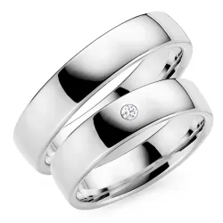 5 mm Diamant trauringe aus 9 Karat Weißgold - set