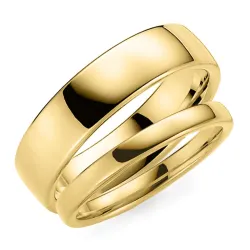 6 und 3 mm trauringe aus 9 Karat Gold - set