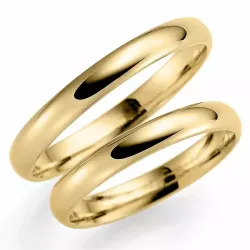 Schmal 3 mm trauringe aus 9 karat gold - set