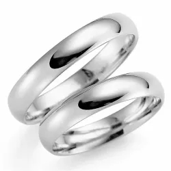 4 mm trauringe aus 9 Karat Weißgold - set