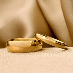 6 und 3 mm trauringe aus 9 Karat Gold - set