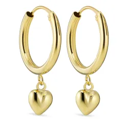 Herz Ohrringe in 9 Karat Gold - Gold Collection