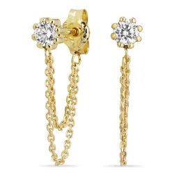 ketten ohrringe in 9 Karat Gold mit Zirkon - Gold Collection