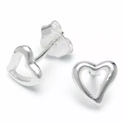 Herz Ohrstecker in Silber