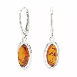 Polierten ovalen Ohrringe in Silber