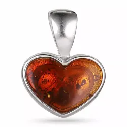 Herz Bernstein Anhänger aus Silber