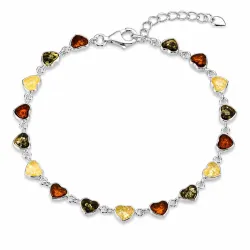 Herz Bernstein Armband aus Silber