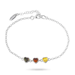 Herz Bernstein Armband aus Silber