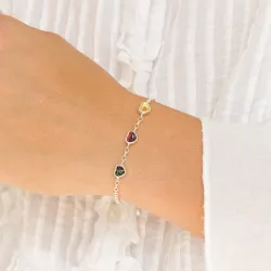 Herz Bernstein Armband aus Silber