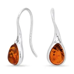 bezaubernder Tropfen Bernstein Ohrringe in Silber