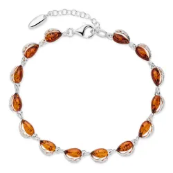 Elegant Bernstein Armband aus Silber