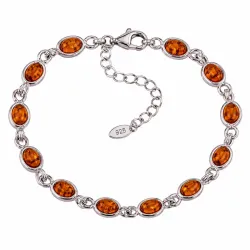 Cognac gefärbt Bernstein Fußkette aus Silber