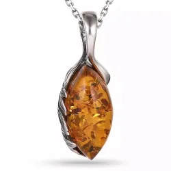 Bernstein Halskette aus Silber und Anhänger aus Silber