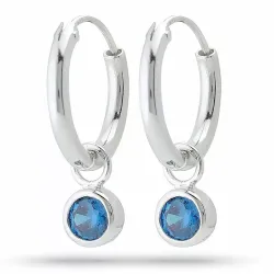14,5 mm blauem Zirkon Kreole in Silber