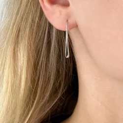 Lange Tropfen Ohrringe in rhodiniertem Silber