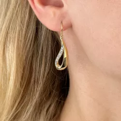 Lange Tropfen Ohrringe in vergoldetem Sterlingsilber