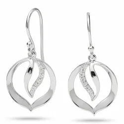 Runder Tropfen Ohrringe in rhodiniertem Silber