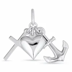 großer Glaube-Hoffnung-Liebe Anhänger aus Silber - Amoré