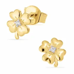 Kleeblatt Ohrstecker in vergoldetem Sterlingsilber