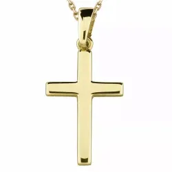 Kreuz Halskette aus vergoldetem Sterlingsilber und Anhänger aus 8 Karat Gold - Amoré