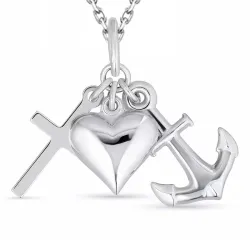 Glaube-Hoffnung-Liebe Halskette aus Silber und Anhänger aus Silber - Amoré